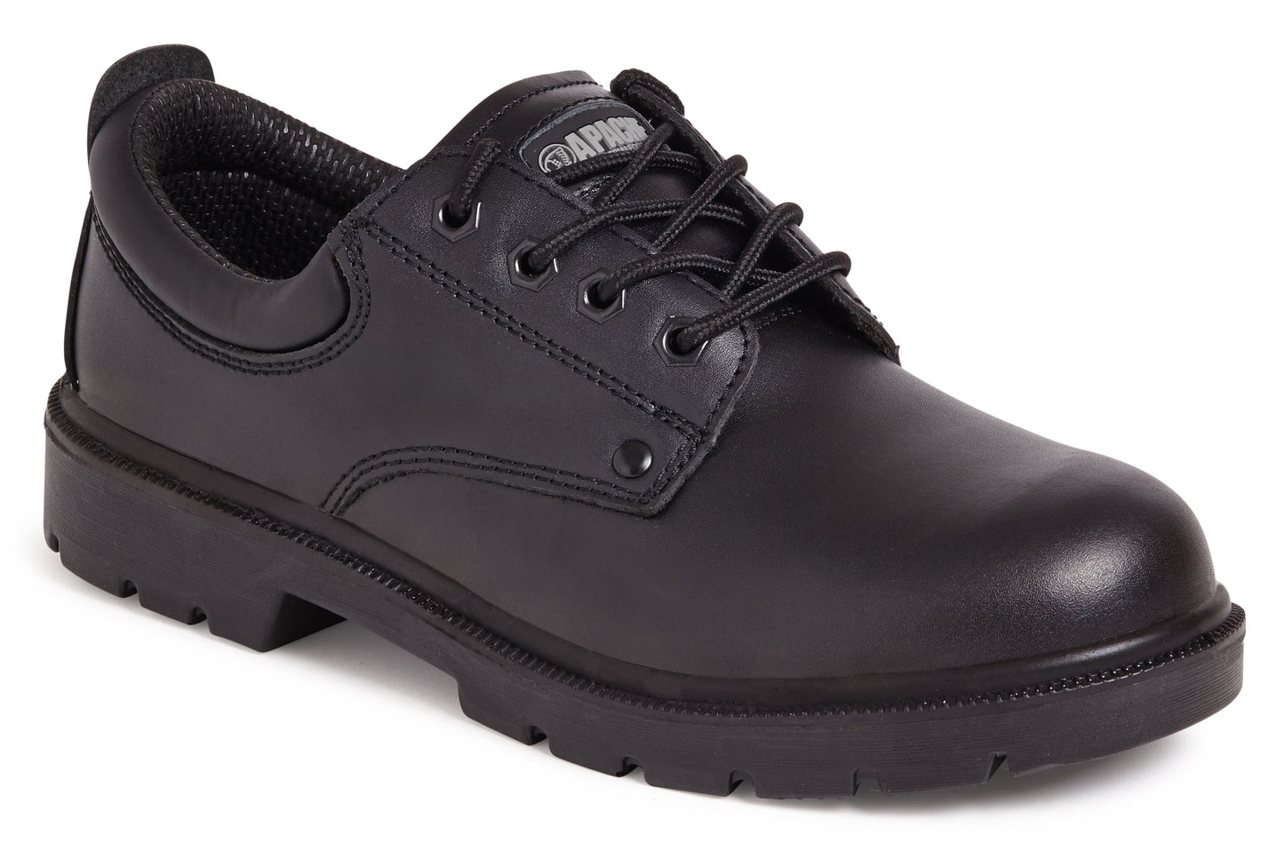 Apache AP306 Safety Shoes Steel Toe Water Resistant Black Leather 4 Eyelet
