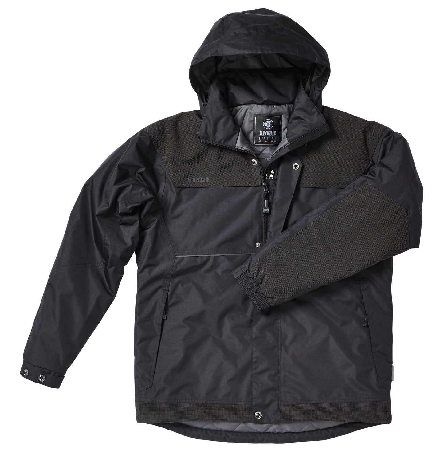 Apache ATS Waterproof Padded Jacket with Hood, Reflective Piping, Size M