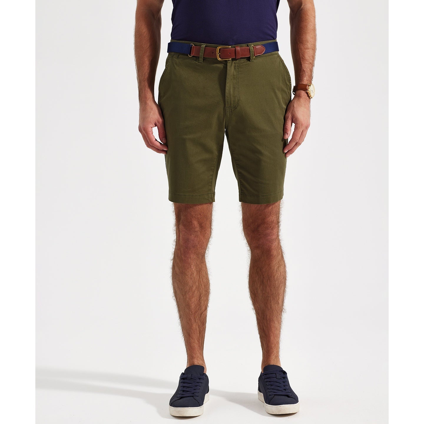 Asquith & Fox Men's Lightweight Chino Shorts with Belt Loops and Pockets
