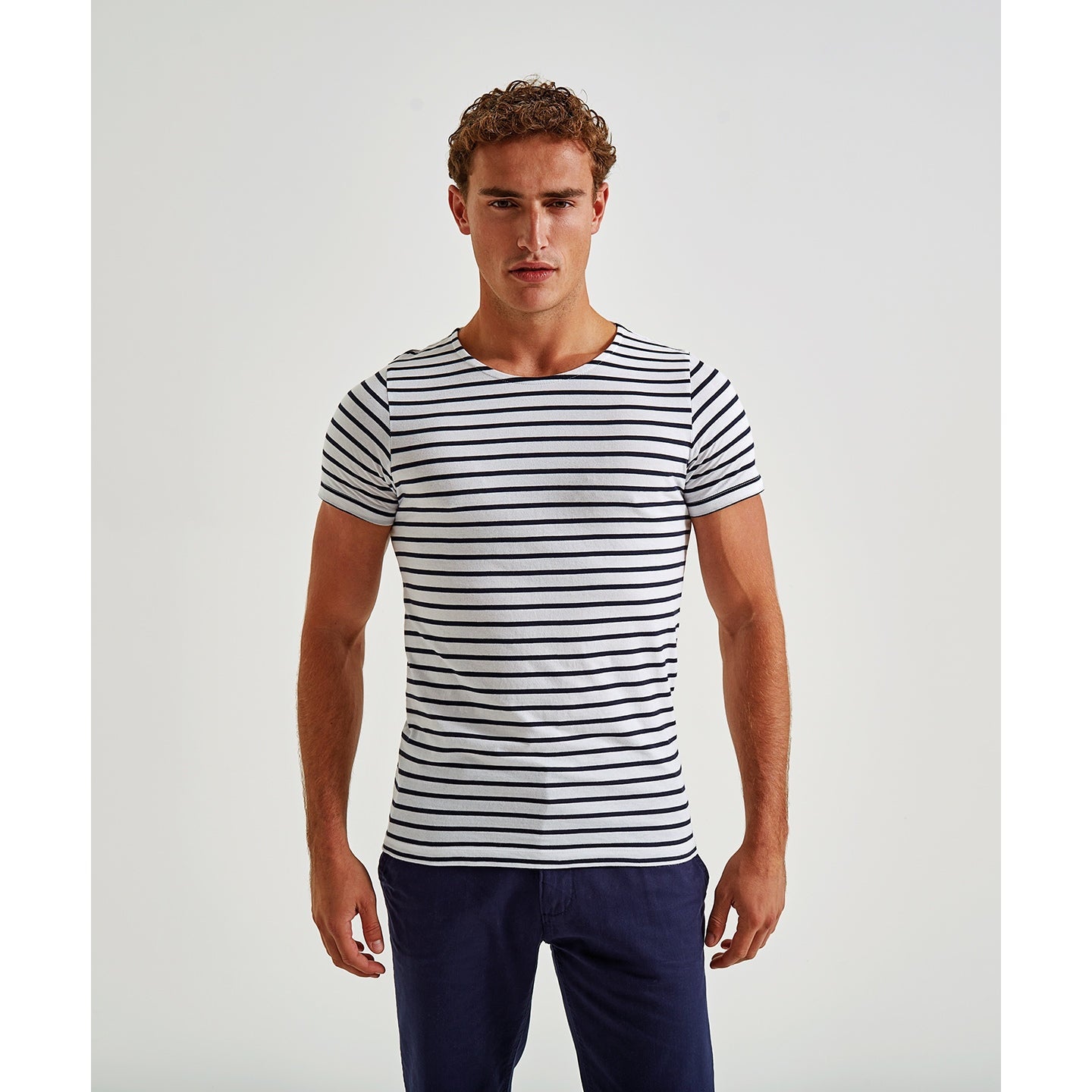 Asquith & Fox Men's Coastal Short Sleeve MariniÃ¨re Tee 100% Cotton Classic Fit