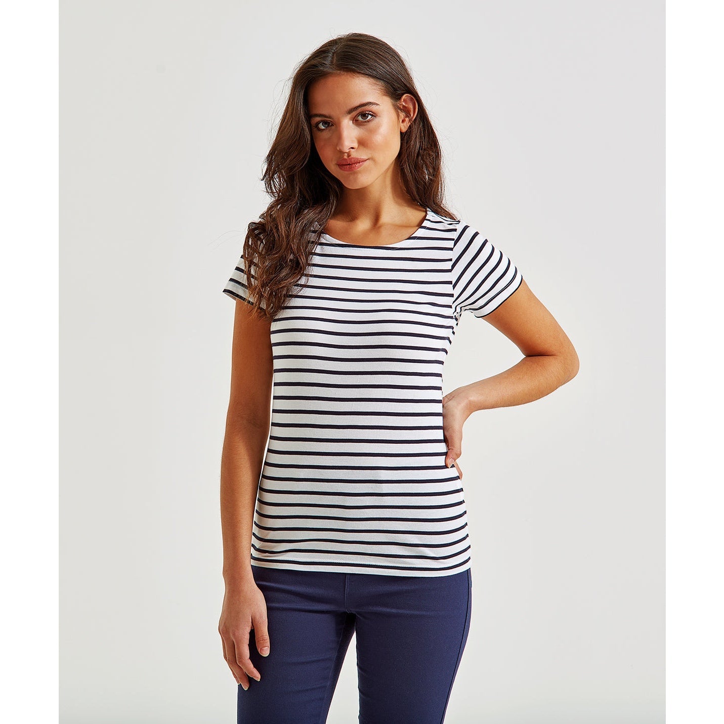 Asquith & Fox Women's Coastal Short Sleeve Tee Crew Neck Soft Cotton Top