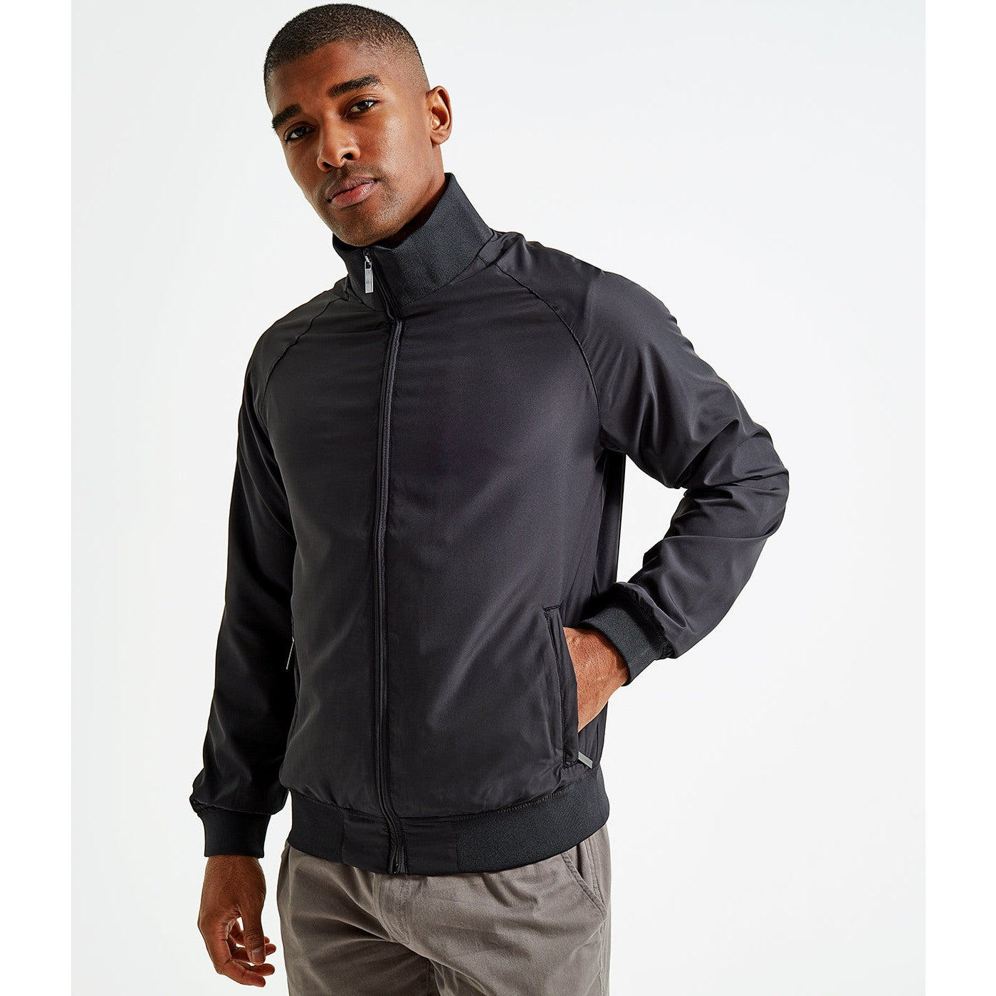 Asquith & Fox Men's Harrington Jacket Full Zip Classic Fit Lightweight 100% Poly
