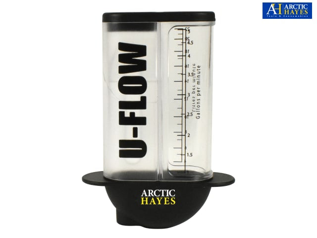Arctic Hayes U-Flow Water Gauge Clear Body Flow Rate Measure 4-22L 1-5GPM