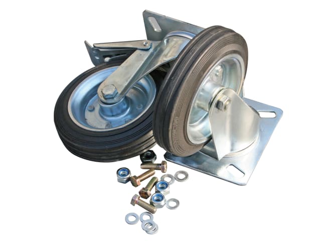 Armorgard Heavy-Duty 150mm Rubber-Tyred Castors Set of 4 with Fixings