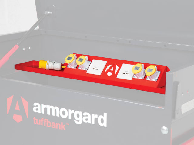 Armorgard TBS4P TuffBank PowerShelf 4ft with USB Charging and 110V Sockets