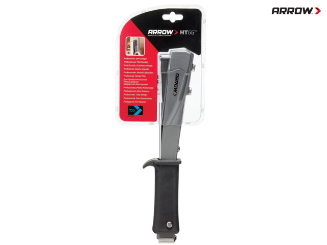 Arrow HT55 Hammer Tacker Heavy-Duty Steel Anti-Slip Grip for Roofing Insulation