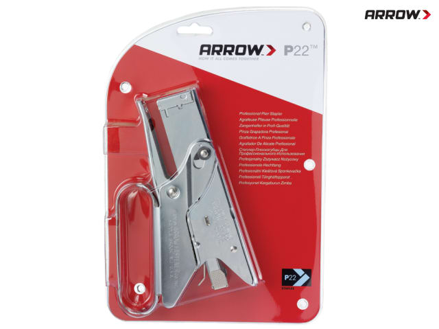 Arrow P22 Plier-Type Stapler Hand-Held Steel Construction Deep Throat 6-8mm