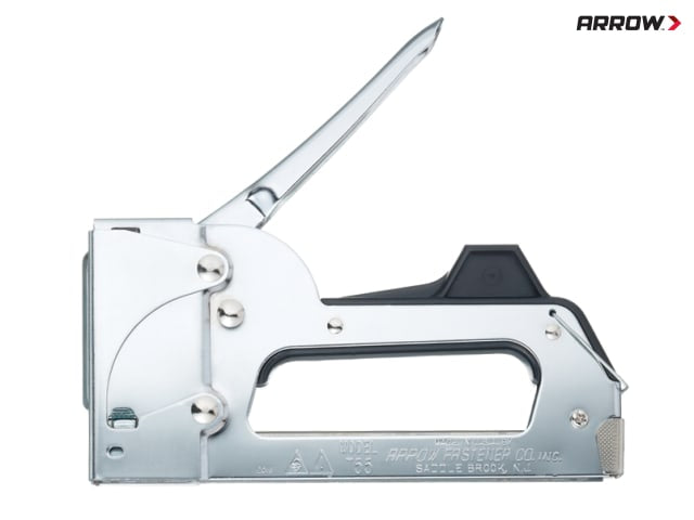 Arrow T55C Chrome Tacker Gun Medium-Duty Steel Construction DIY Stapler