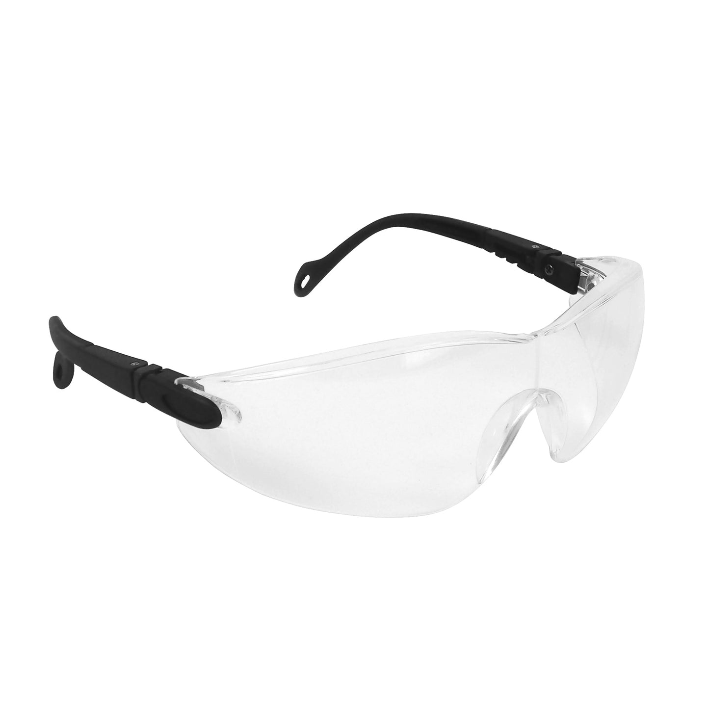 JSP Eclipse Clear Safety Specs Black Wraparound Lens Adjustable Side Arms