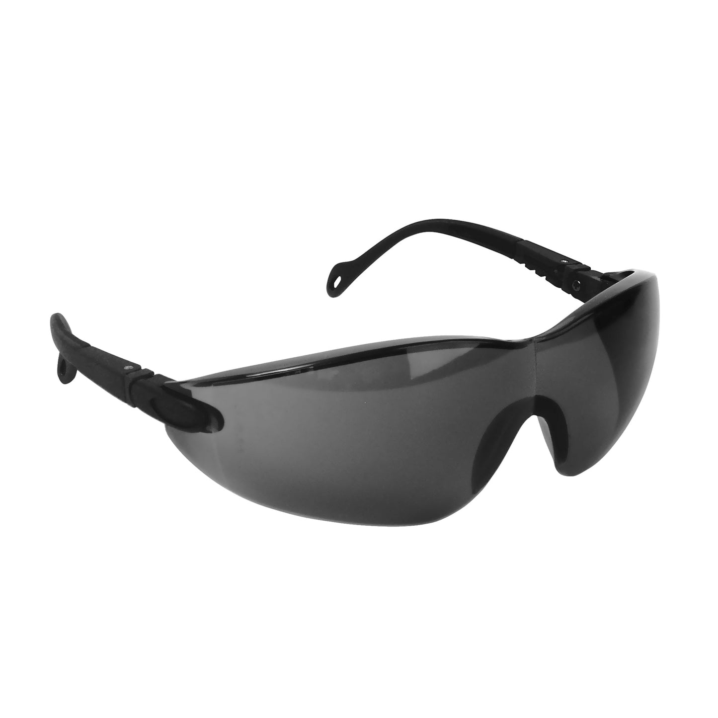 JSP Eclipse Smoke Safety Specs Black Wraparound Lens Adjustable Side Arms