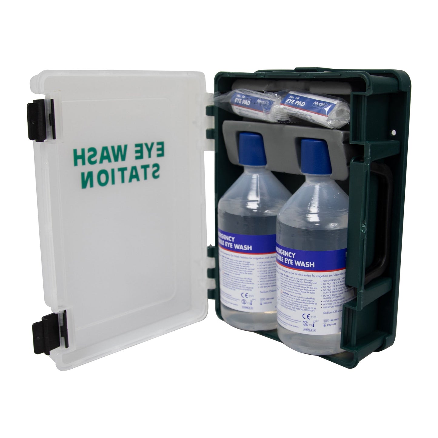 JSP Eyewash Station with 2 Bottles of Sterile Sodium Solution for Emergencies