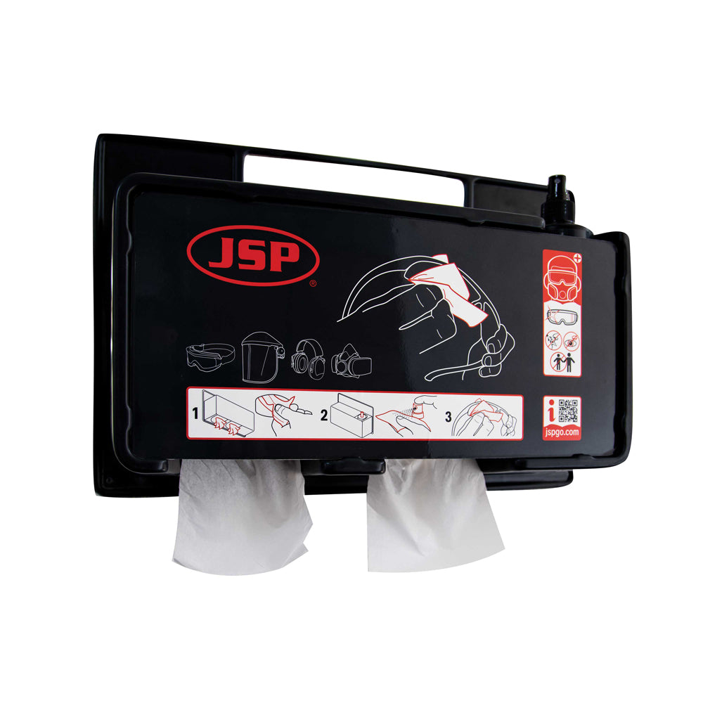 JSP Lens Cleaning Station with 4 Tissue Boxes, 500ml Fluid and Mirror