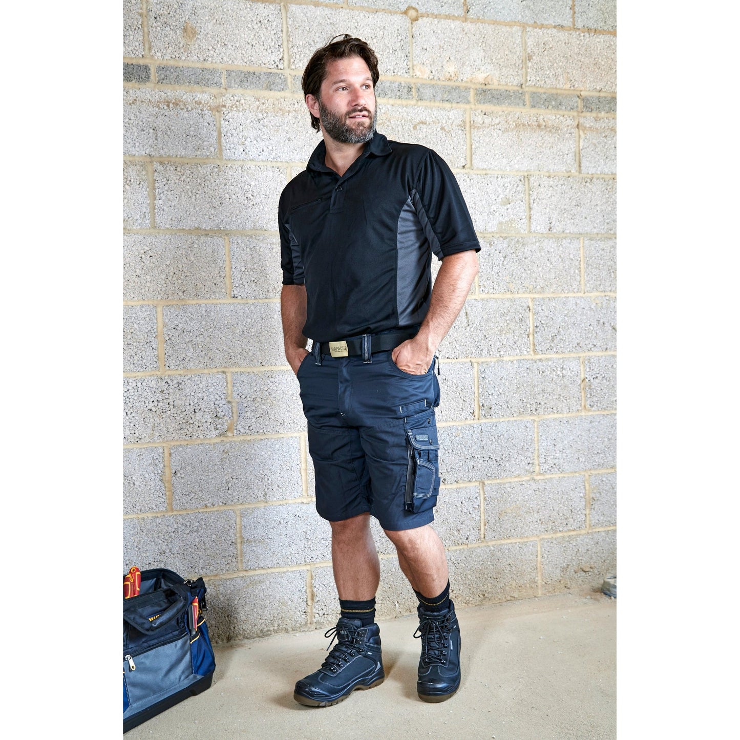 Apache ATS Steel Grey Cargo Shorts Lightweight Fabric Multi Pocket Design