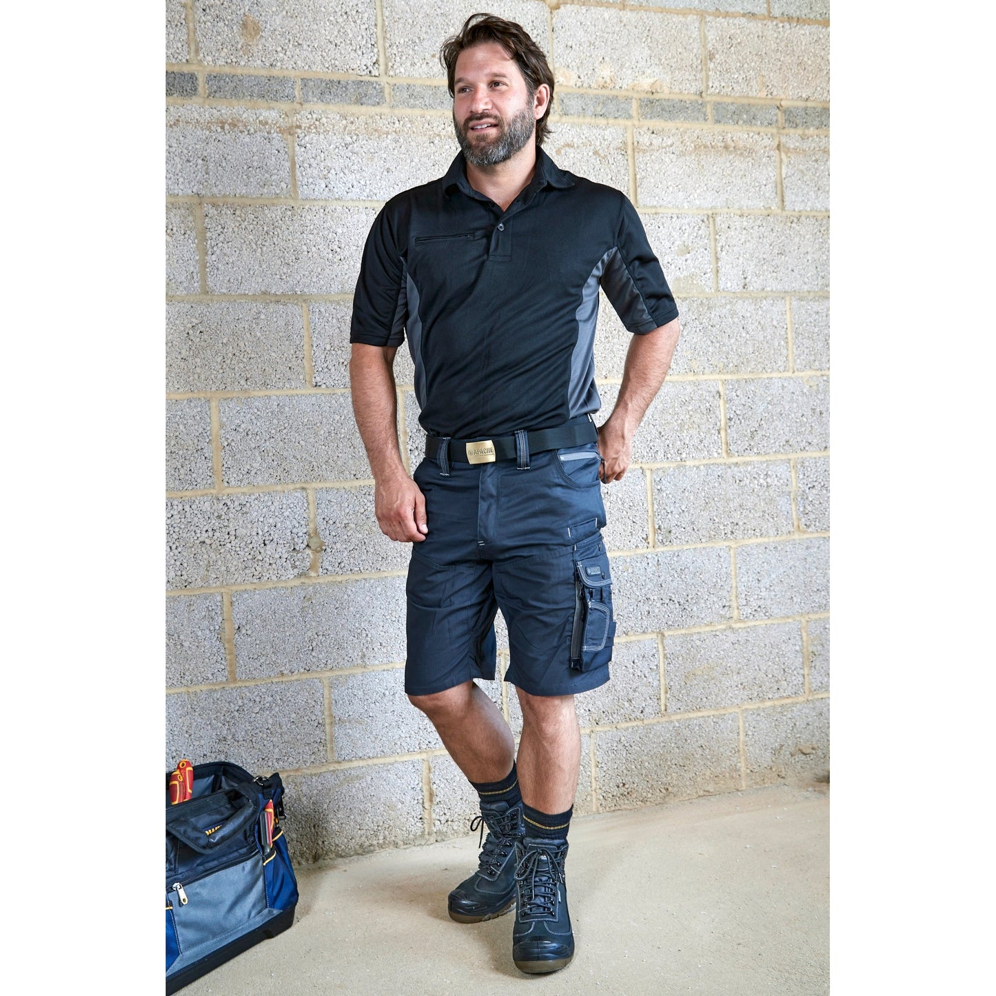 Apache ATS Steel Grey Cargo Shorts Lightweight Fabric Multi Pocket Design
