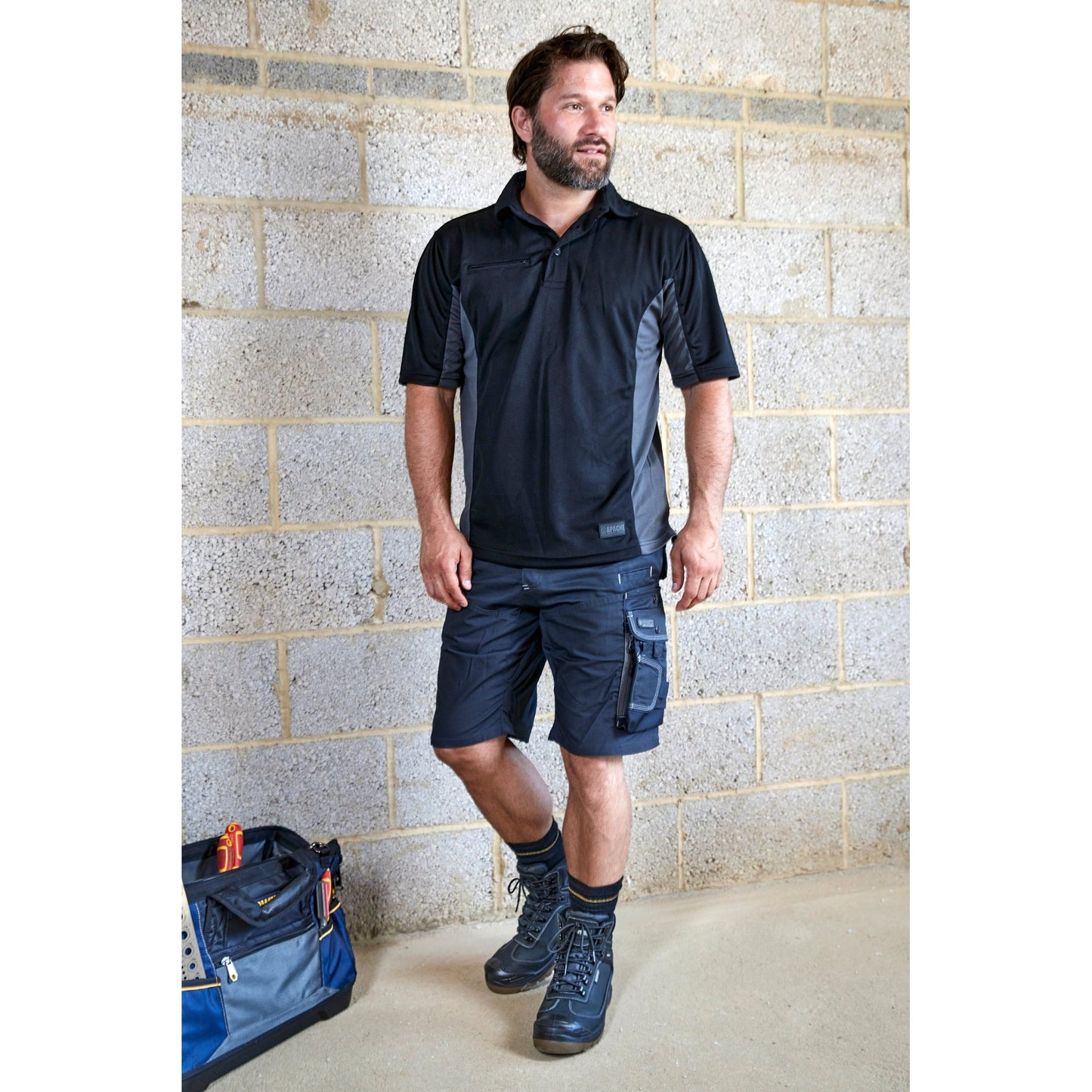 Apache ATS Steel Grey Cargo Shorts Lightweight Fabric Multi Pocket Design