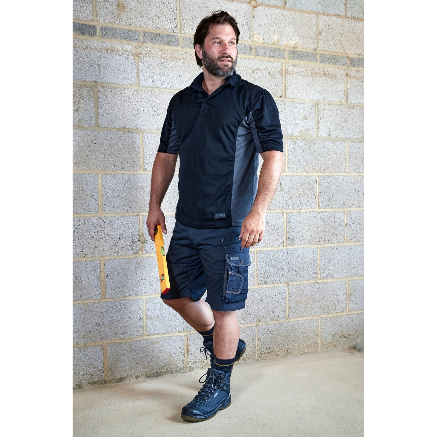 Apache ATS Steel Grey Cargo Shorts Lightweight Fabric Multi Pocket Design