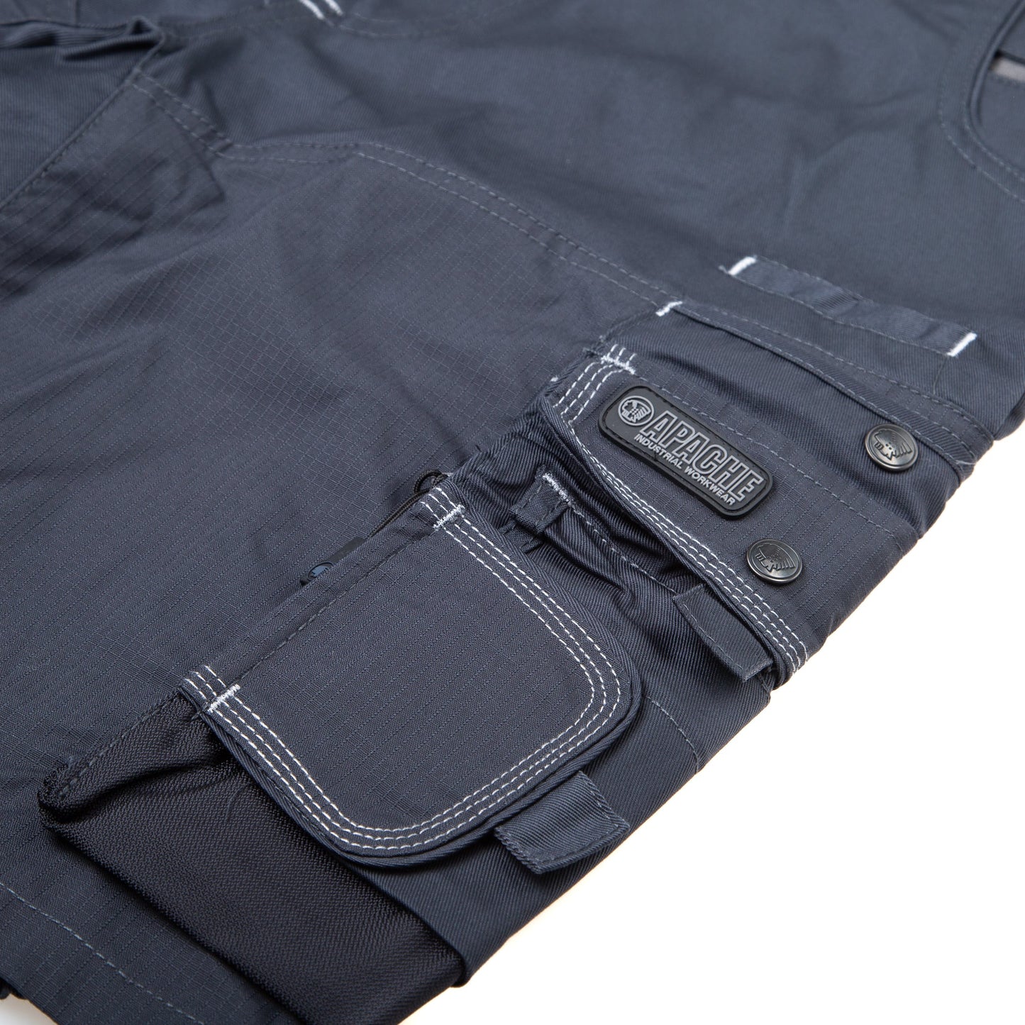 Apache ATS Steel Grey Cargo Shorts Lightweight Fabric Multi Pocket Design