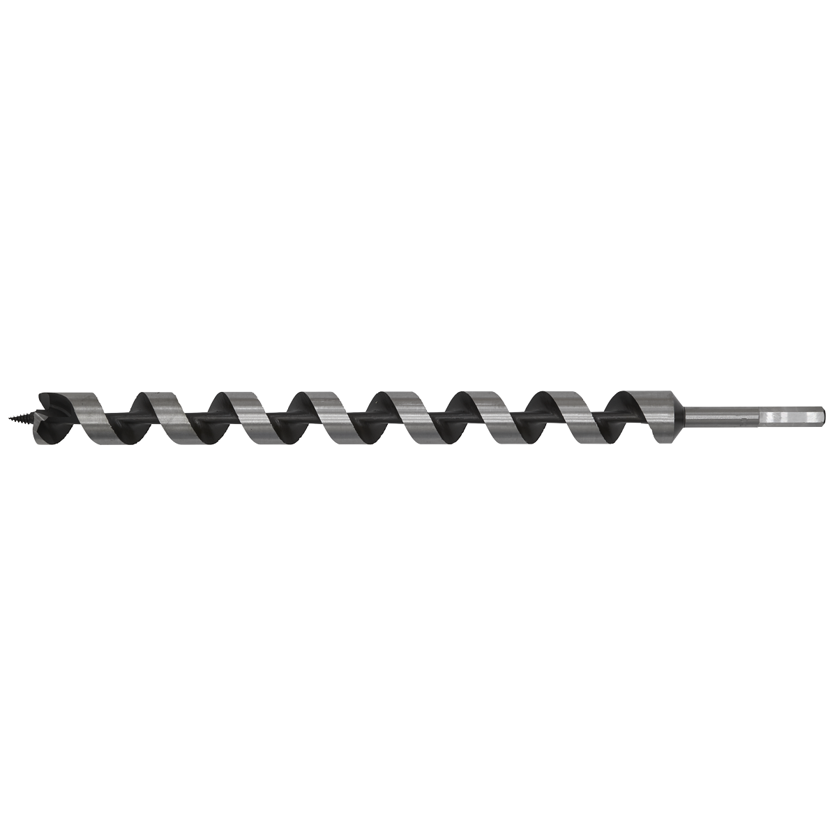 Sealey Auger Wood Drill Bit 30mm x 460mm Hex Shank Screw Point Plastic Wallet