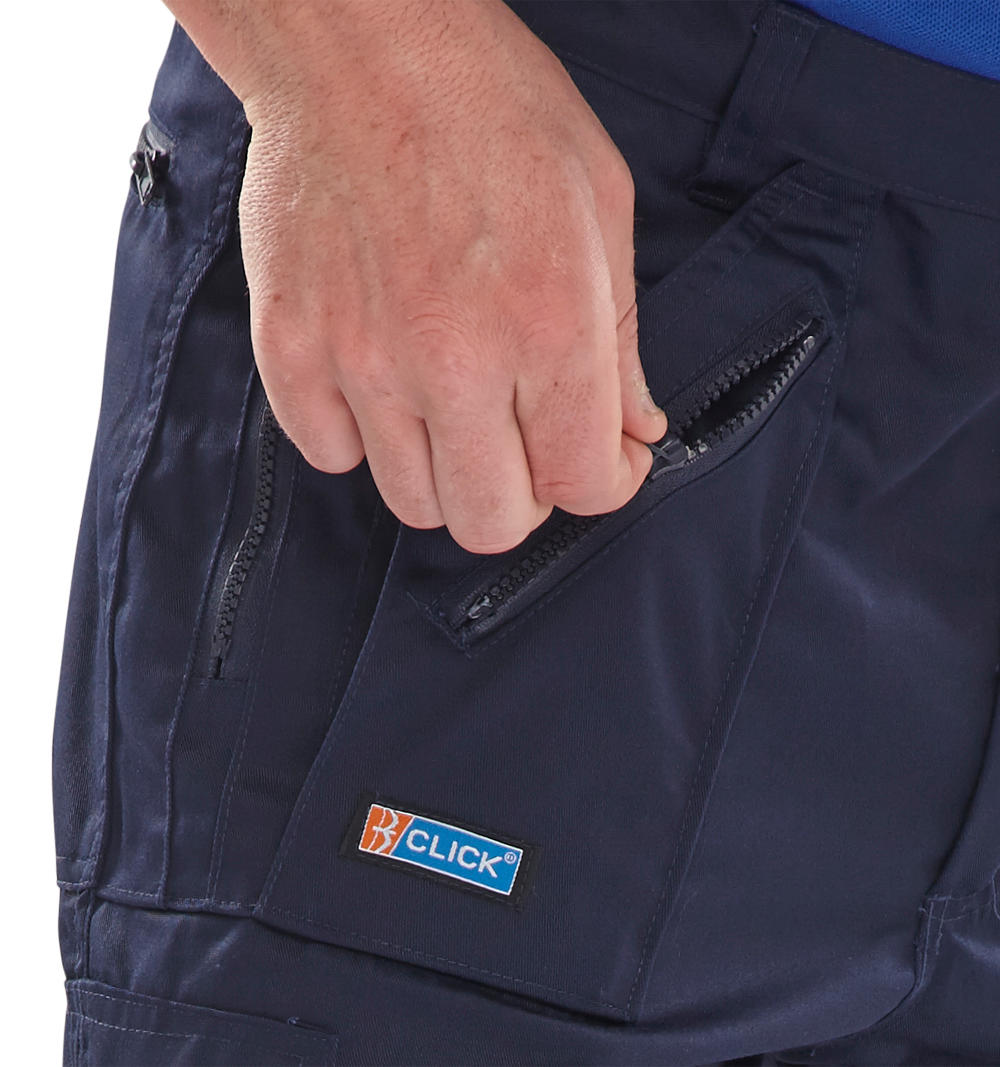 Beeswift Action Work Trousers Poly Cotton Multi Pockets Double Seat Knee Patches
