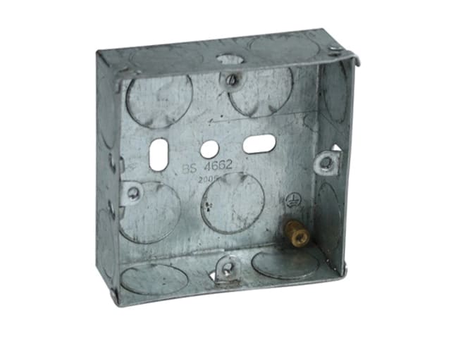 Axiom Metal Switch Box 16mm Pack of 20 Durable Pre-Galvanised Steel BS 4662