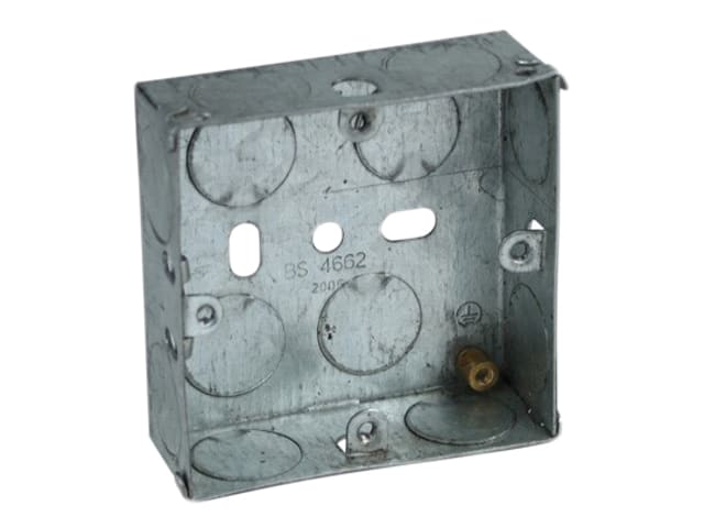 Axiom 25mm Metal Socket Box Pack of 10 Durable Pre-Galvanised Steel