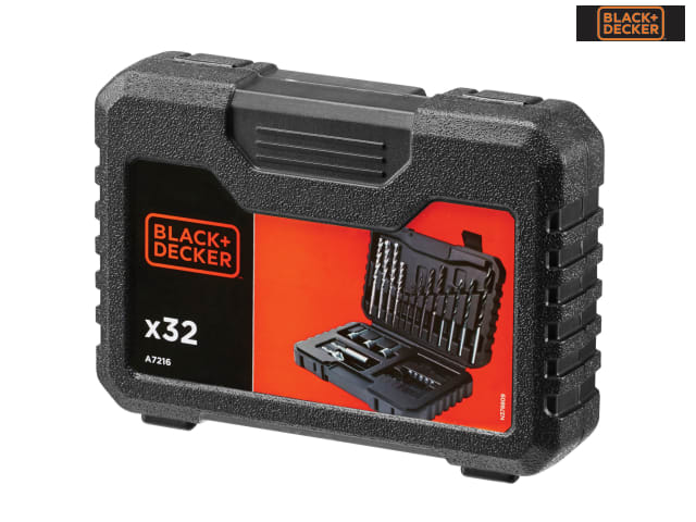 BLACK + DECKER A7216 32 Piece Drill & Driver Set with Storage Case