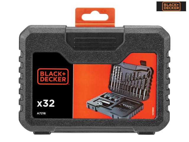 BLACK + DECKER A7216 32 Piece Drill & Driver Set with Storage Case