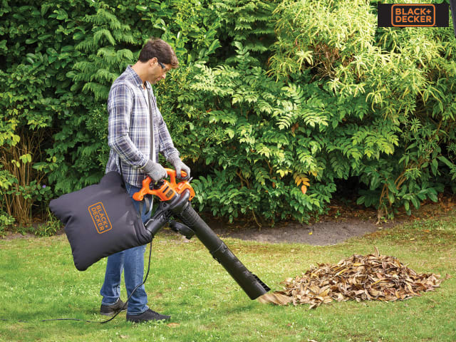 BLACK + DECKER BEBLV260 3-in-1 Electric Leaf Blower Vacuum Shredder 2600W