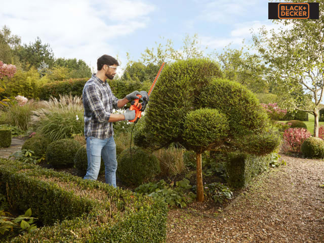 BLACK + DECKER BEHT201 Hedge Trimmer 45cm 420W Lightweight Ergonomic Design