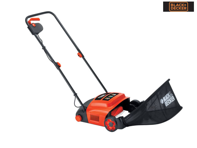BLACK + DECKER GD300 Lawnraker 300mm 600W with 30L Grass Box and Roller