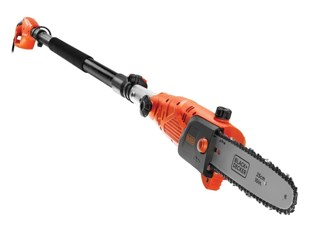BLACK + DECKER PS7525 Corded Pole Saw 25cm Bar 800W Extendable 2.7m