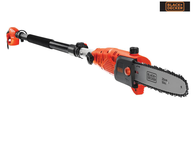 BLACK + DECKER PS7525 Corded Pole Saw 25cm Bar 800W Extendable 2.7m