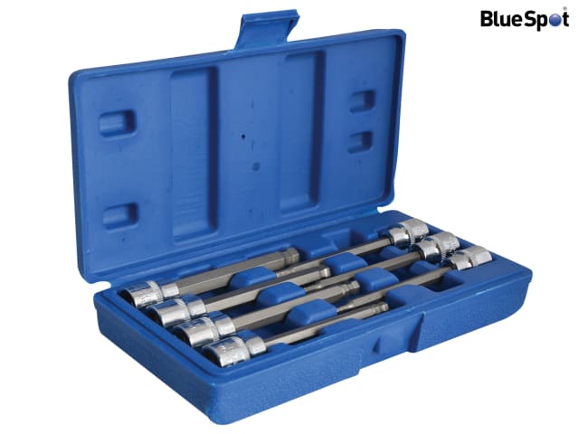 BlueSpot 3/8in Drive Extra Long Hex Ball Socket Bit Set 7 Piece 110mm