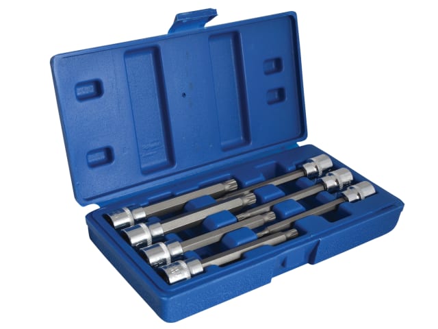 BlueSpot 3/8in Drive Extra Long Spline Socket Bit Set 7 Piece Chrome Vanadium