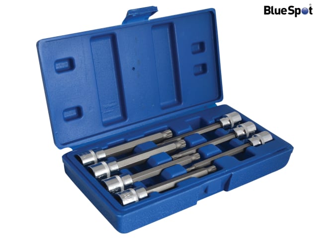 BlueSpot 3/8in Drive Extra Long Spline Socket Bit Set 7 Piece Chrome Vanadium