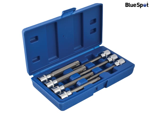 BlueSpot Tools 3/8in Drive Extra Long TORX Socket Bit Set 7 Piece T25-T60
