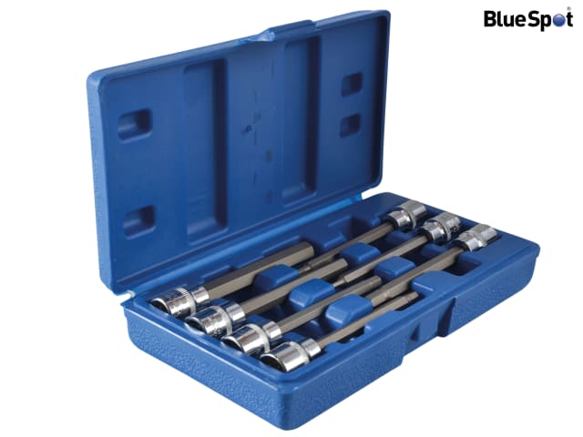 BlueSpot 3/8in Drive Extra Long Hex Socket Bit Set 7 Piece Chrome Vanadium