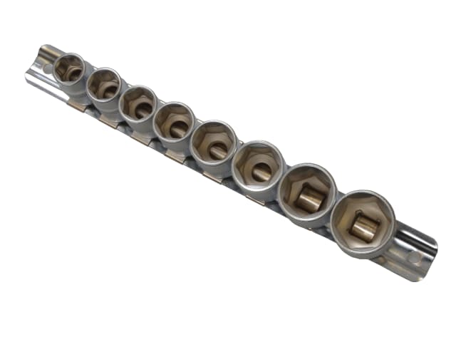 BlueSpot 3/8in Drive Socket Set on Rail 8 Piece Chrome Vanadium Steel
