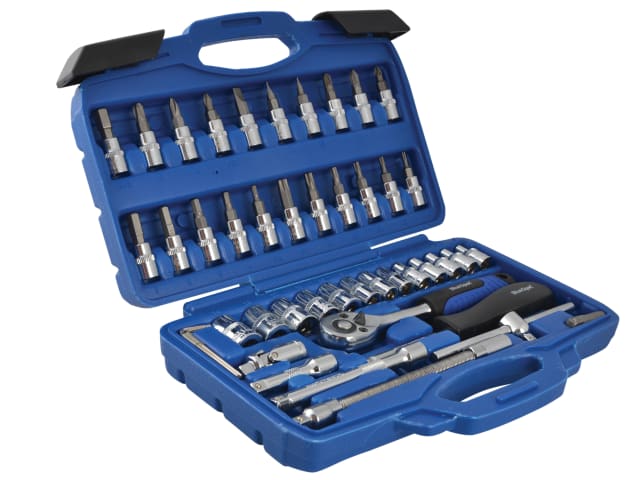 BlueSpot 46 Piece 1/4in Drive Socket & Bit Set with Storage Case