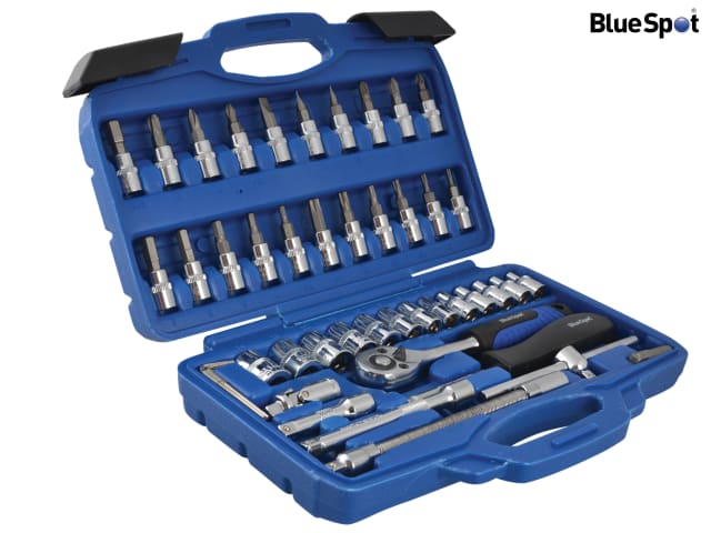 BlueSpot 46 Piece 1/4in Drive Socket & Bit Set with Storage Case