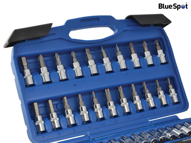 BlueSpot 46 Piece 1/4in Drive Socket & Bit Set with Storage Case