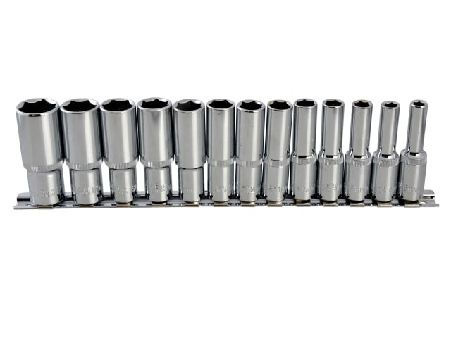 BlueSpot Tools 3/8in Drive Deep Socket Set 13 Piece Chrome Vanadium Steel
