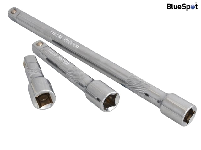 BlueSpot Tools 1/2in Drive CV Extension Bar Set 3 Piece Chrome Vanadium Steel