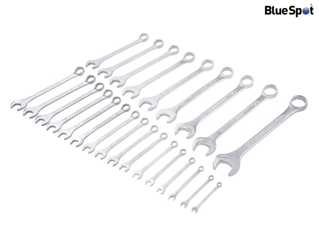 BlueSpot 25 Piece Combination Spanner Set Metric Chrome Vanadium in Case