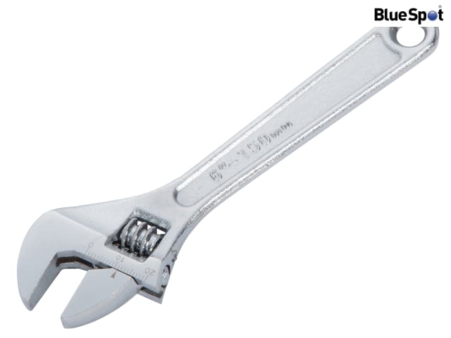 BlueSpot Tools 150mm Adjustable Wrench Chrome Plated Carbon Steel 21mm Capacity