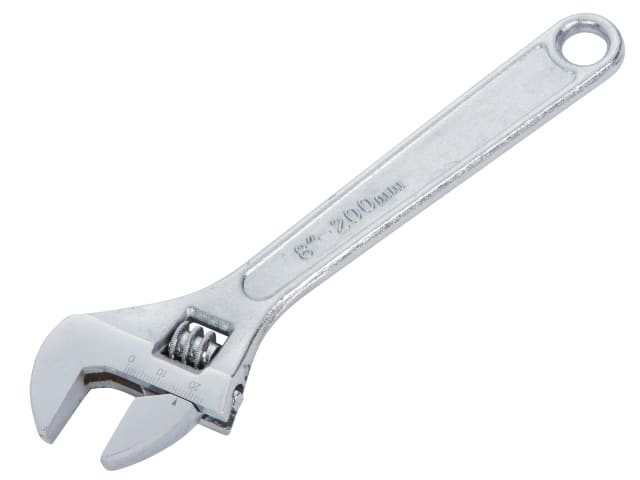 BlueSpot Tools 200mm Adjustable Wrench Chrome Plated Carbon Steel 28mm Capacity