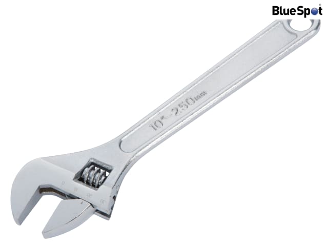 BlueSpot Tools 250mm Adjustable Wrench Chrome Plated Carbon Steel 30mm Capacity