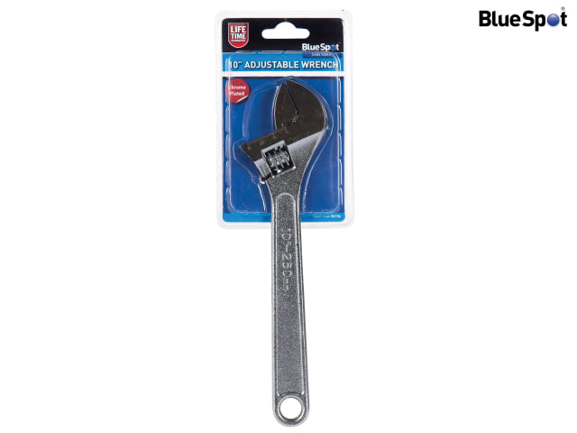 BlueSpot Tools 250mm Adjustable Wrench Chrome Plated Carbon Steel 30mm Capacity