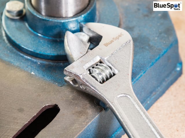 BlueSpot Tools 250mm Adjustable Wrench Chrome Plated Carbon Steel 30mm Capacity