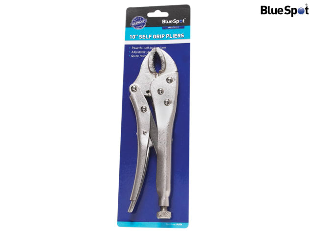 BlueSpot Tools 254mm Locking Pliers Curved Jaws Adjustable Quick Release